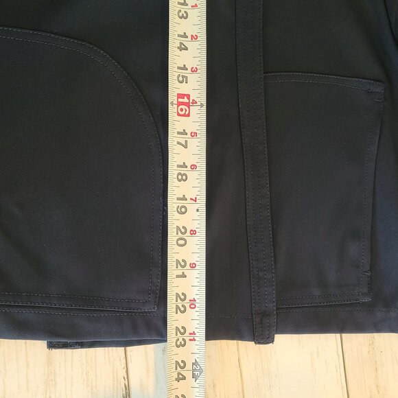 Max Studio London Twill Drape Front Short Jacket NEW Lg $118 Navy Classic Staple - Picture 6 of 7